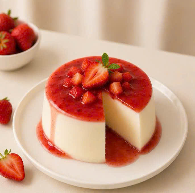 4.5 panna cotta vị dâu